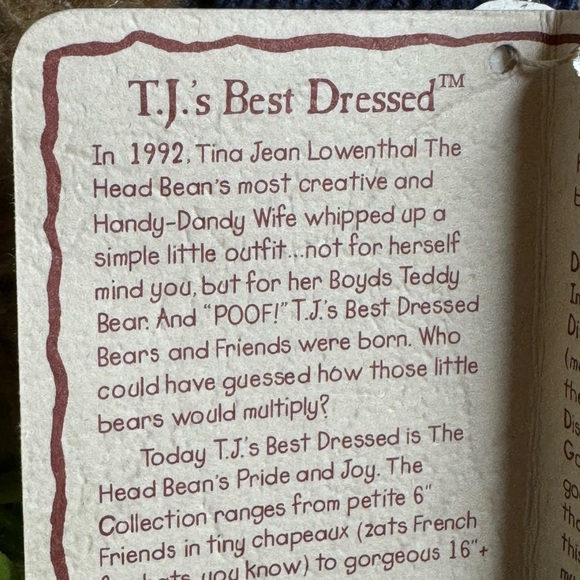 Boyds Bear Herbie Bearlove corduroy outfit heart pillow NWT 6.5” valentine’s Day - Picture 4 of 6
